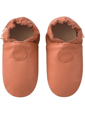 Chaussons bébé cuir souple Uni