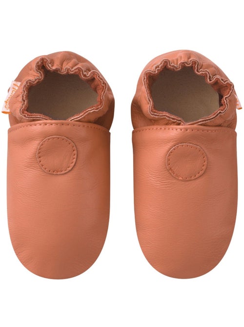 Chaussons bébé cuir souple Uni - Kiabi