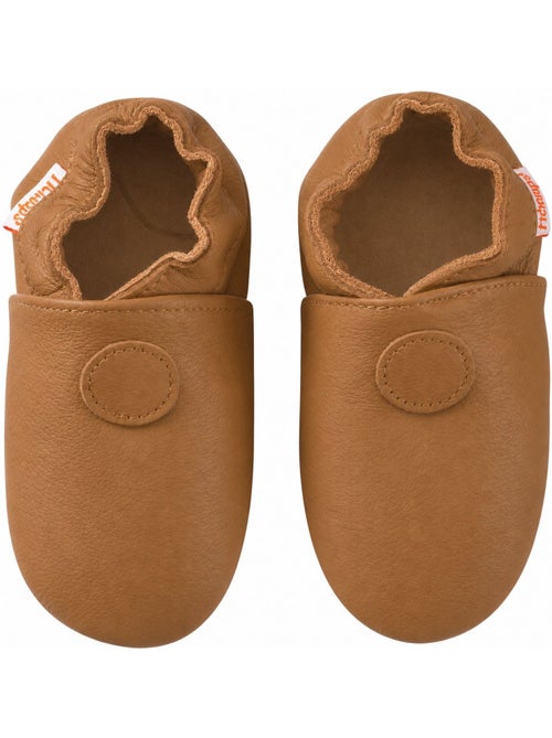 Chaussons bébé cuir souple uni marron - Kiabi Chaussons bébé cuir souple uni marron - Kiabi