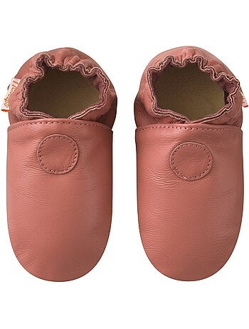 Chaussons bébé cuir souple Uni