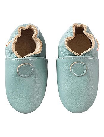 Chaussons bébé cuir souple Uni