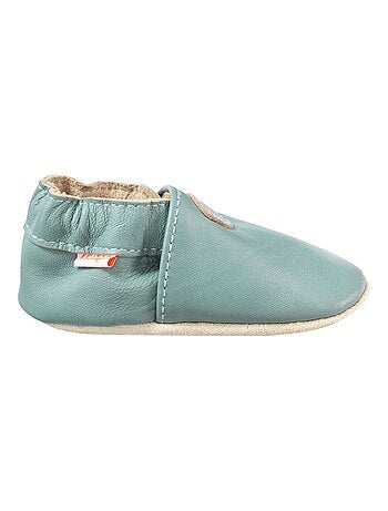 Chaussons bébé cuir souple Uni