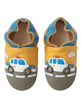 Chaussons bébé cuir souple Yanis la police