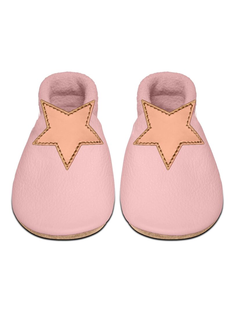 Chaussons bebe en cuir souple ETOILE SEVIRA KIDS Rose Kiabi nu