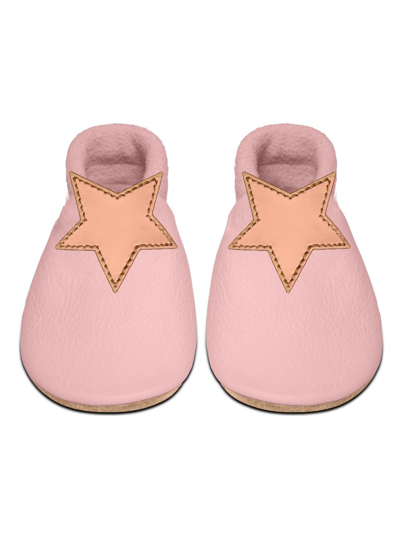Chaussons bébé en cuir souple, ETOILE SEVIRA KIDS Rose - Kiabi