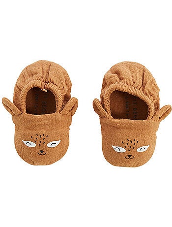 Chaussons bébé en gaze de coton Gabin