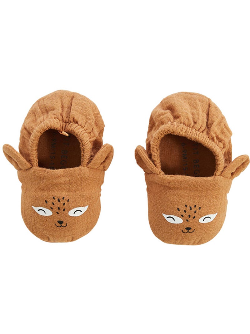 Chaussons bébé en gaze de coton Gabin Moutarde - Kiabi