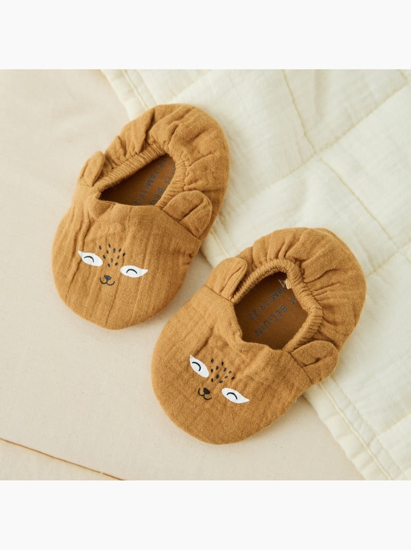 Chaussons bébé en gaze de coton Gabin Moutarde - Kiabi