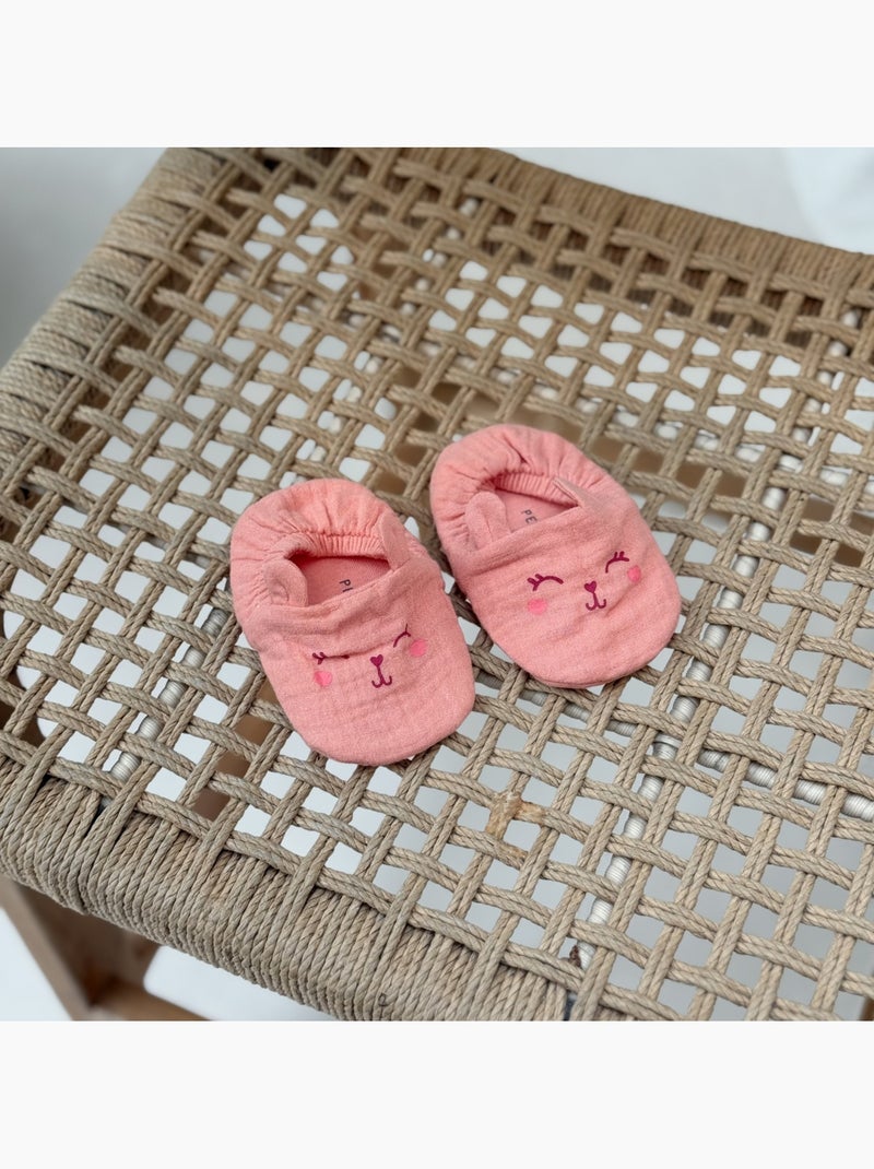 Chaussons bébé en gaze de coton Santa Giulia Orange - Kiabi
