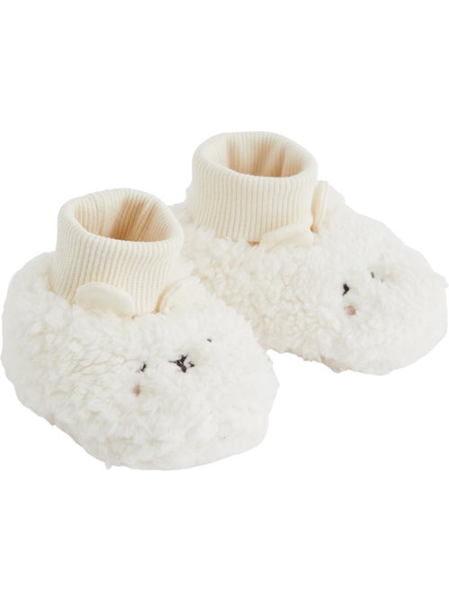 Chaussons bébé en sherpa caramel - Kiabi