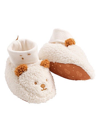 Chaussons bébé en sherpa ourson - SAUTHON
