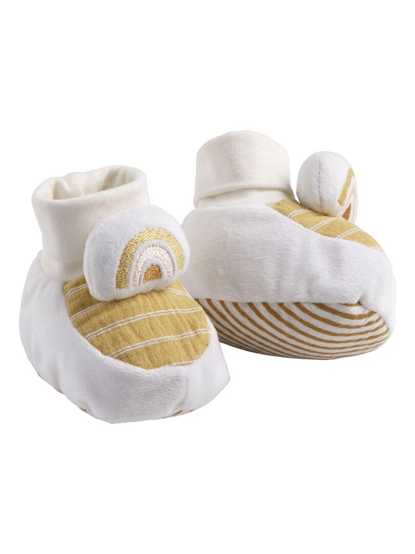 Chaussons bébé en velours - SAUTHON - Blanc - Kiabi - 15.29€