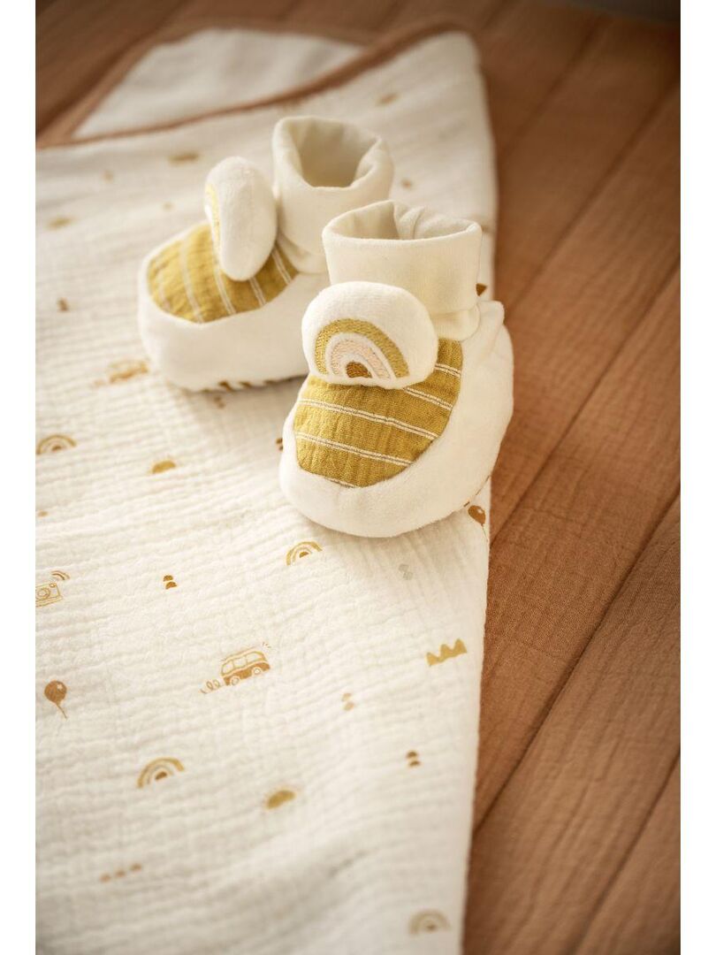 Chaussons bébé en velours - SAUTHON - Blanc - Kiabi - 15.29€