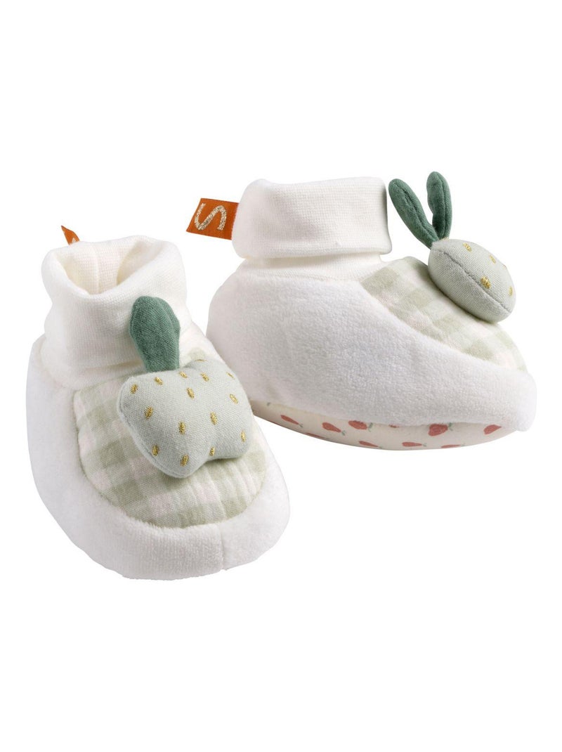 Chaussons bébé en velours - SAUTHON Blanc - Kiabi