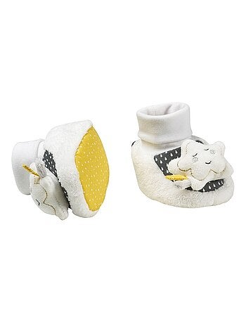 Chaussons bébé en velours - SAUTHON