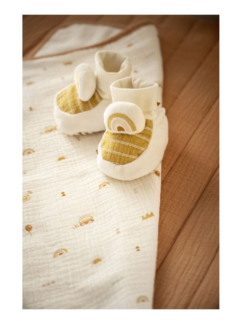 Chaussons bébé en velours - SAUTHON Blanc - Kiabi