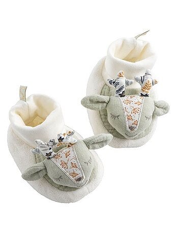 Chaussons bébé en velours - SAUTHON