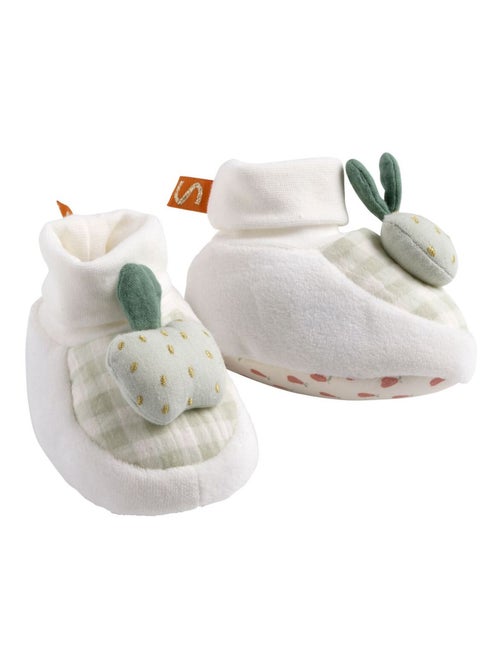 Chaussons bébé en velours - SAUTHON - Kiabi