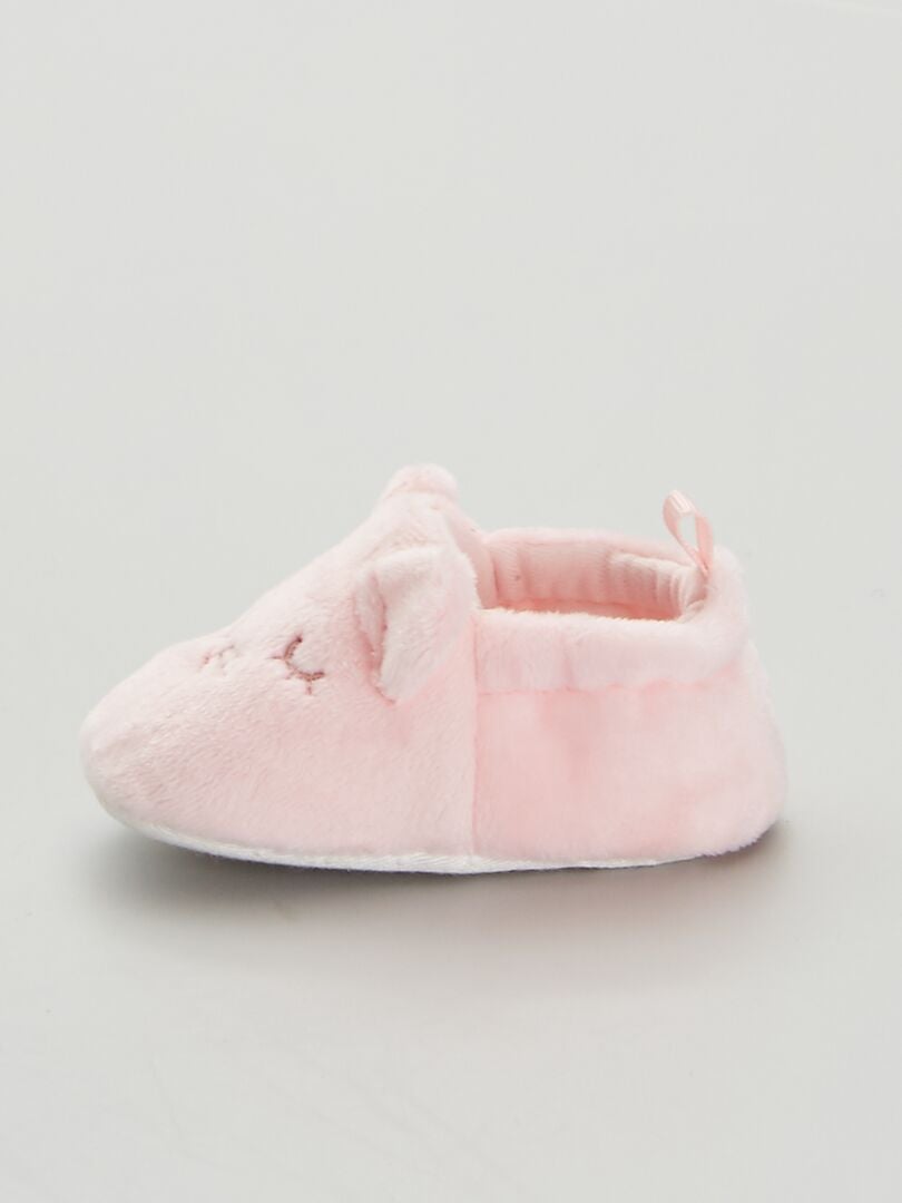 chaussons cuir bébé rose et chocolat