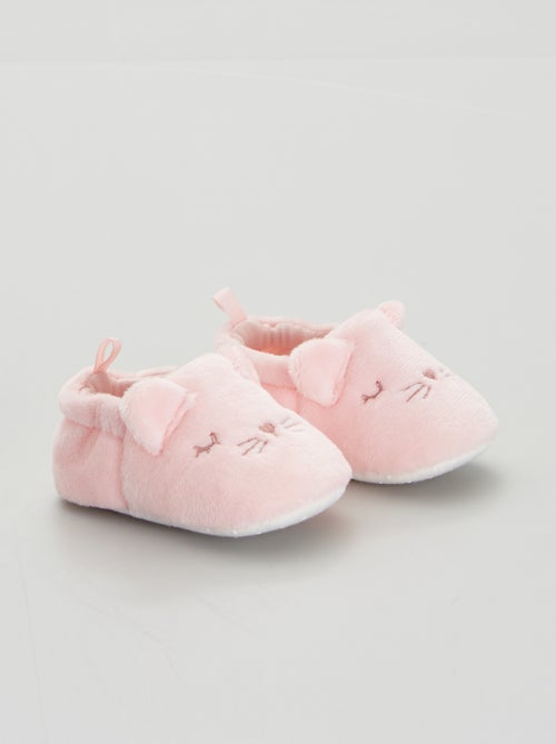 Chaussons bébé en velours - Kiabi