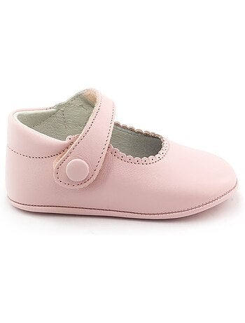 Chaussons bébé fille en cuir souple - boni thérèse