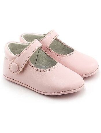 Chaussons bébé fille en cuir souple - boni thérèse