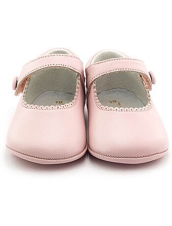 Chaussons bébé fille en cuir souple - boni thérèse