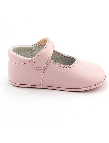 Chaussons bébé fille en cuir souple - boni thérèse