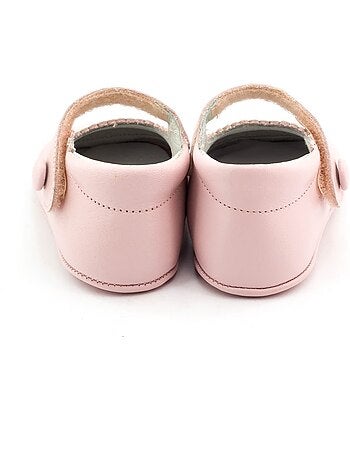 Chaussons bébé fille en cuir souple - boni thérèse
