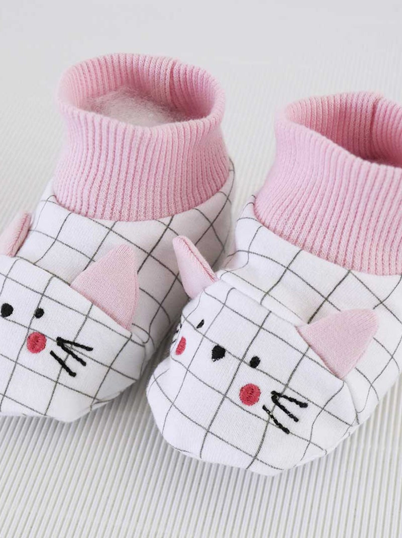 CHAUSSONS BEBE FILLE EN MOLLETON Rose - Kiabi