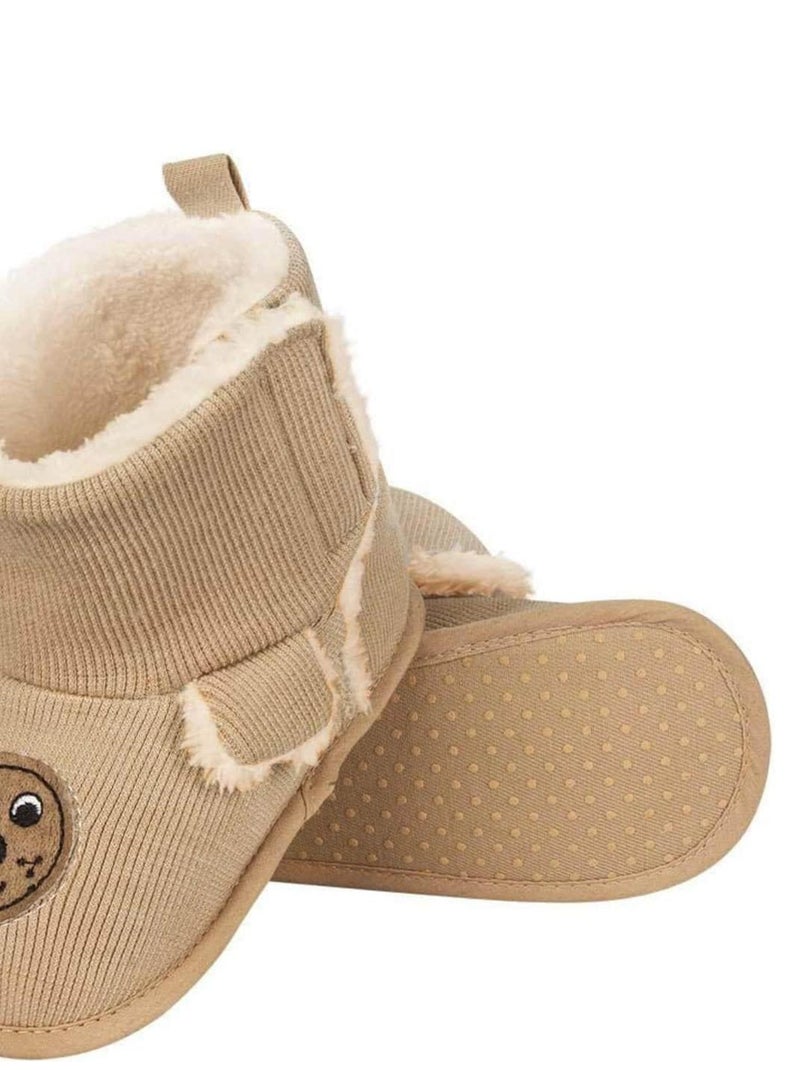 Chaussons bébé fourrés extra doux, Chien Marron - Kiabi