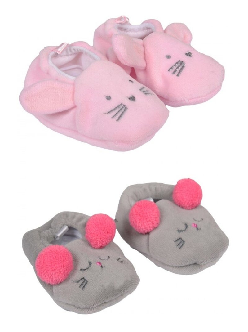 Chaussons bébé lot de 2 Rose - Kiabi