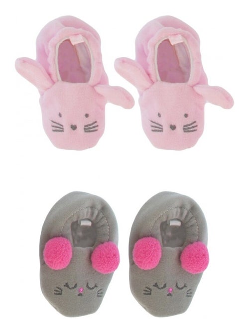 Chaussons bébé lot de 2 - Kiabi