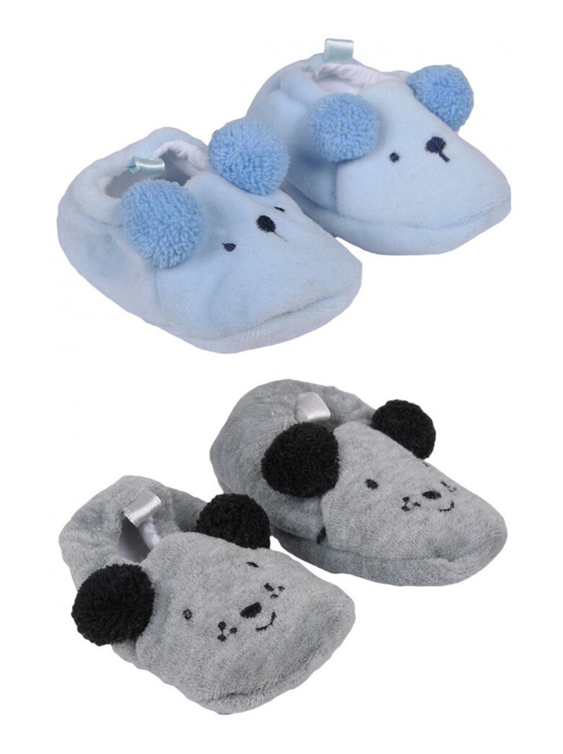 Chaussons bébé lot de 2 Rose pâle - Kiabi