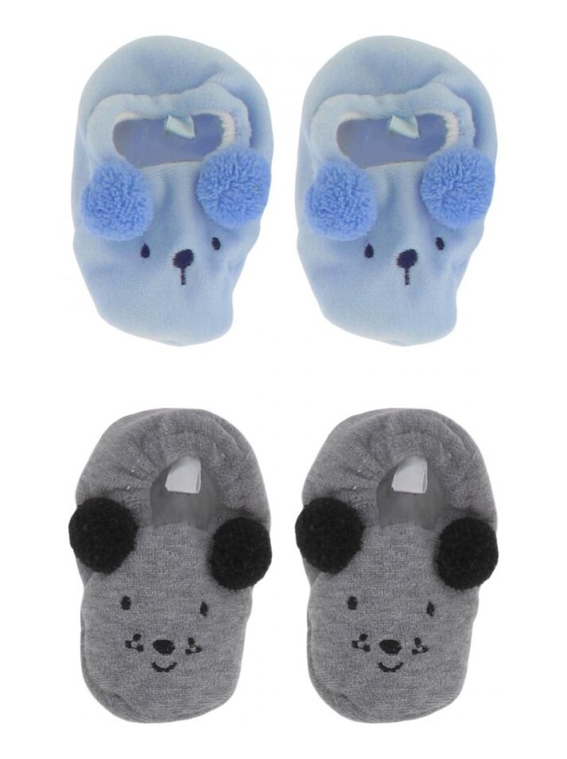 Chaussons bébé lot de 2 Rose pâle - Kiabi