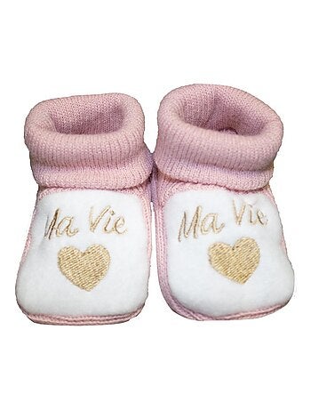Chaussons bébé "Ma Vie" LES CHATOUNETS