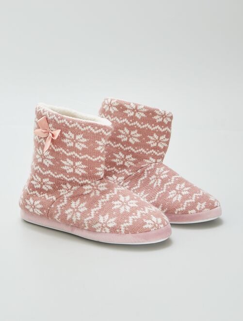 Chaussons boots à motif jacquard - Kiabi