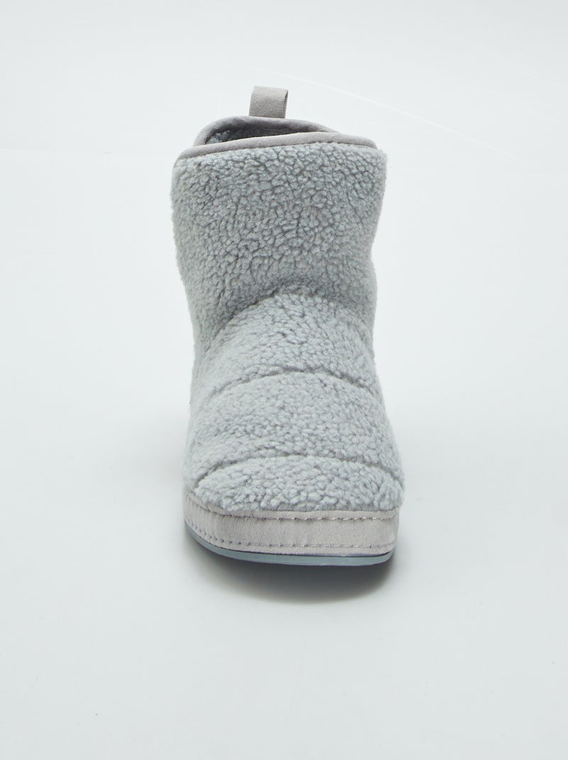 Chaussons boots effet moutonné Gris - Kiabi