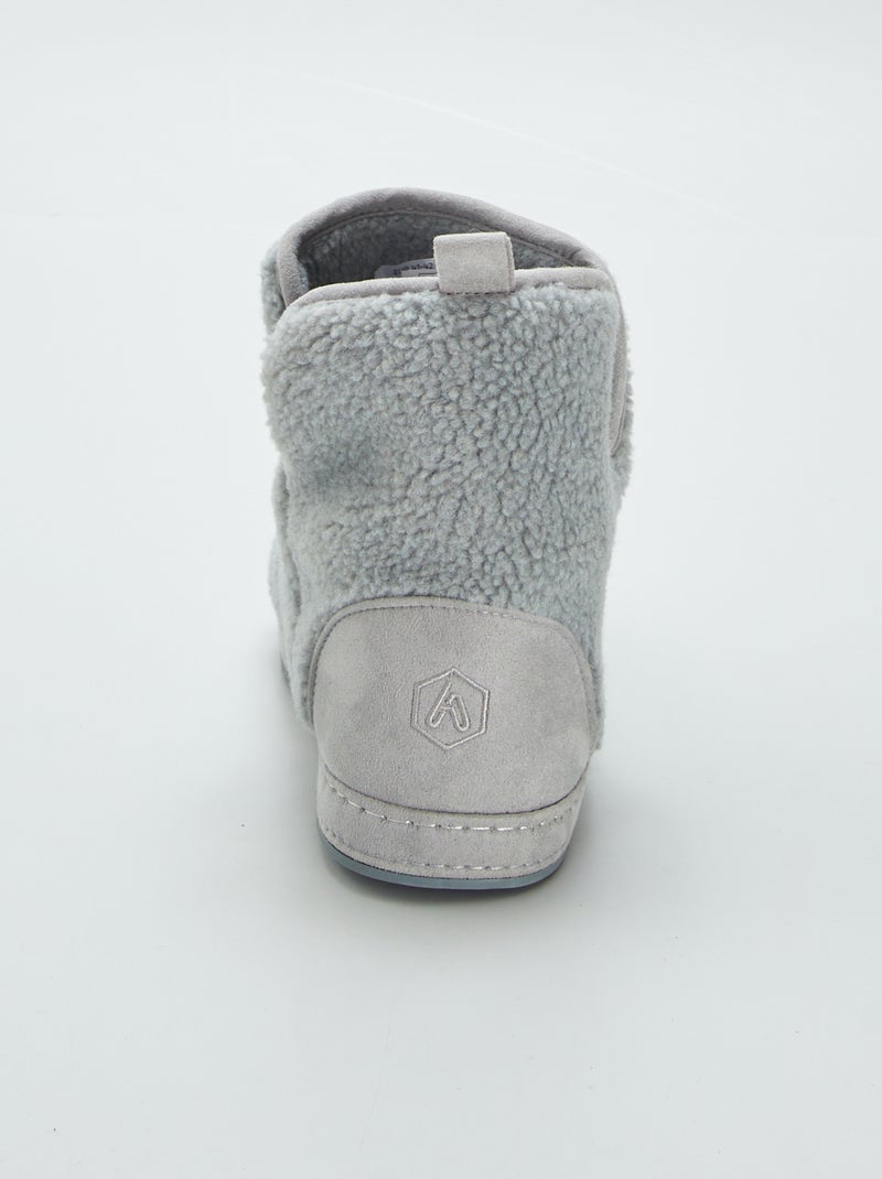 Chaussons boots effet moutonné Gris - Kiabi