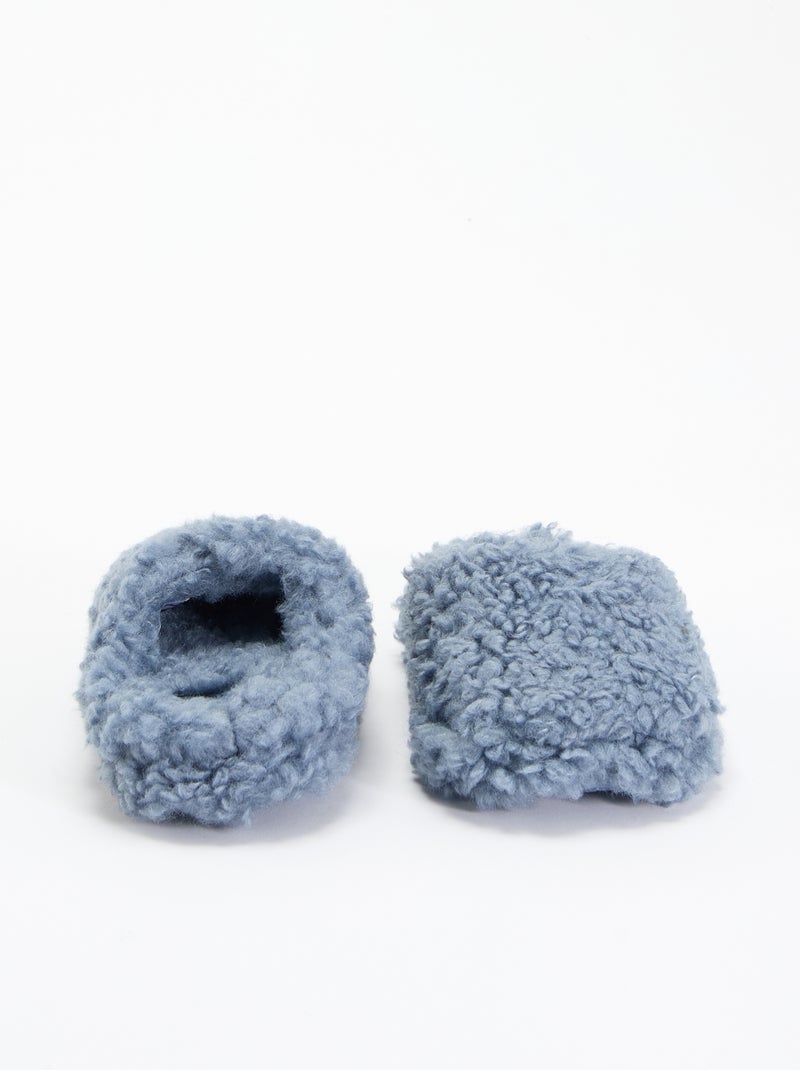 Chaussons boots effet moutonné Gris - Kiabi