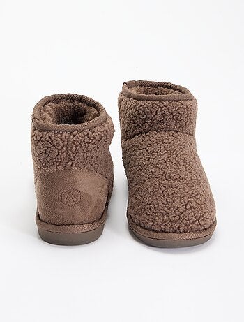 Chaussons boots effet moutonné
