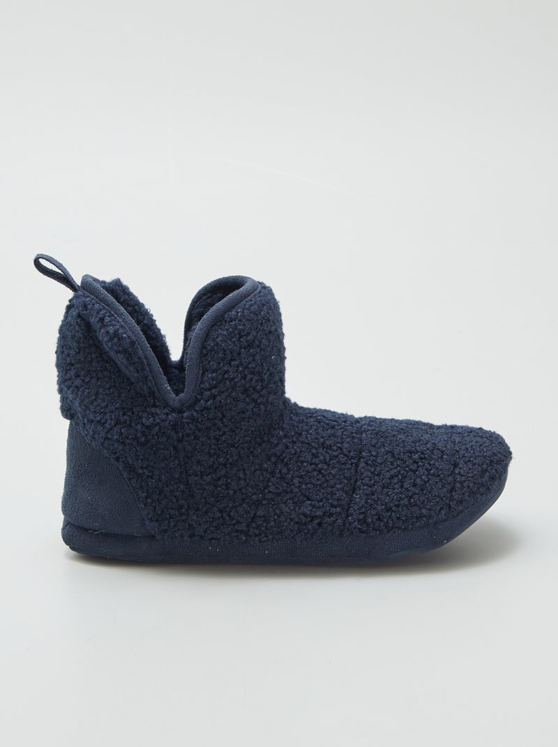 Chaussons boots effet moutonné noir - Kiabi