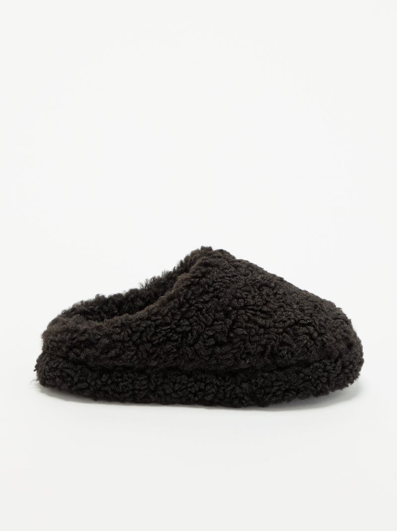Chaussons boots effet moutonné Noir - Kiabi
