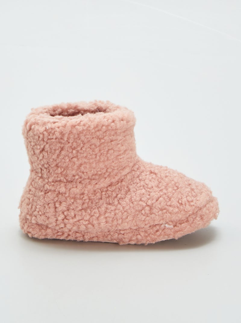 Chaussons boots effet moutonné Rose - Kiabi