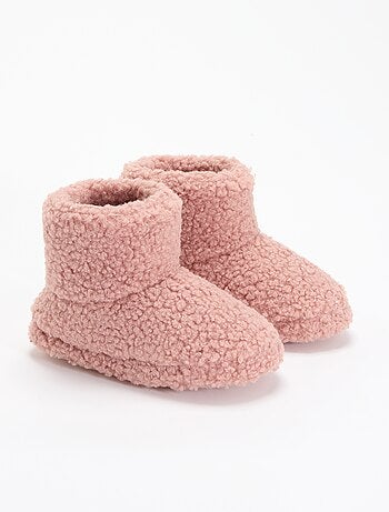 Chaussons boots effet moutonné