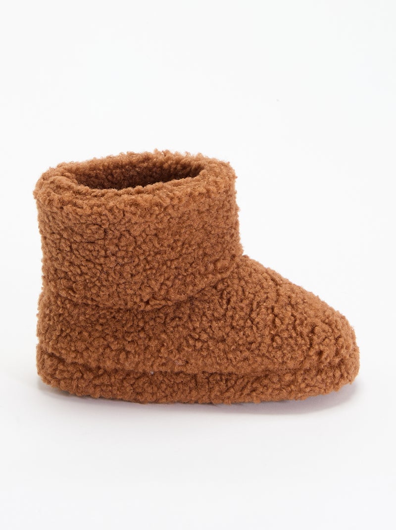 Chaussons boots effet moutonné Rouge - Kiabi