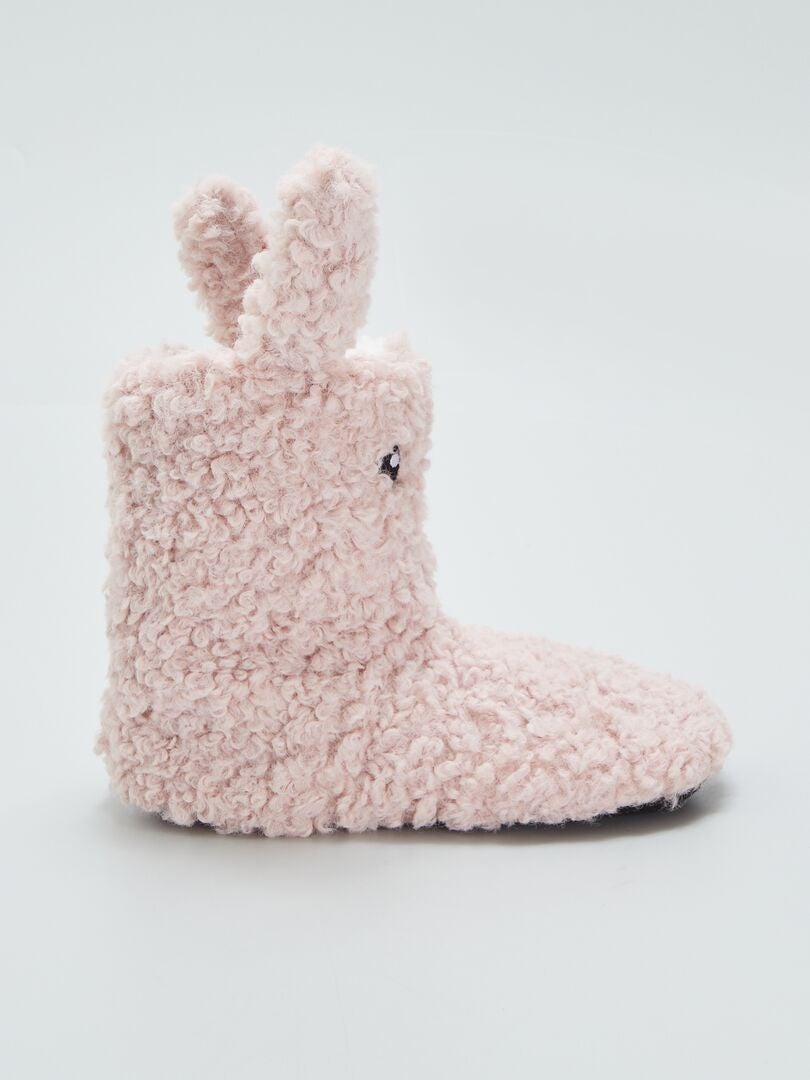 chausson cuir rose et chocolat