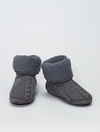 Chaussons boots en tricot
