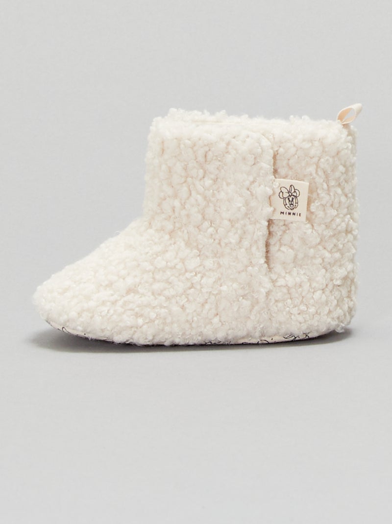 Chaussons boots façon effet moutonné 'Minnie' 'Disney' Blanc - Kiabi