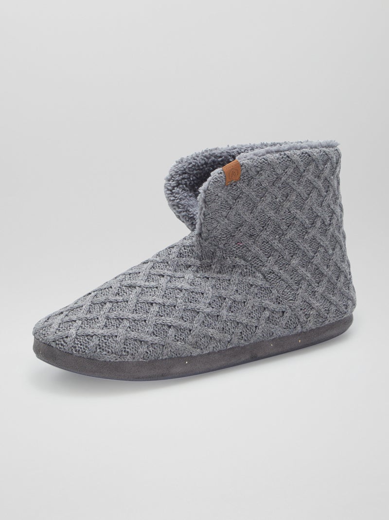 Chaussons boots fourrées Gris - Kiabi